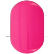 Perle rectangle arrondi 2 trous 27x17 mm en Résine opaque - Rose foncé x1