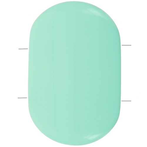 Perle rectangle arrondi 2 trous 27x17 mm en Résine opaque - Vert turquoise x1