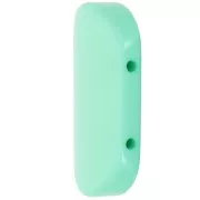 Perle rectangle arrondi 2 trous 27x17 mm en Résine opaque - Vert turquoise x1