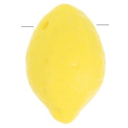 Perle citron en verre tchèque 14x9 mm - Opaque Jaune x6
