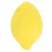 Perle citron en verre tchèque 14x9 mm - Opaque Jaune x6