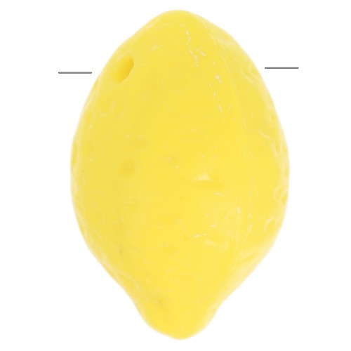 Perle citron en verre tchèque 14x9 mm - Opaque Jaune x6