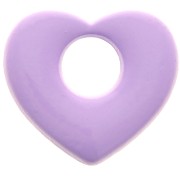Pendentif coeur en laiton 16x18 mm - Lilas x1