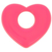 Pendentif coeur en laiton 16x18 mm - Rose fluo x1|raw }}
