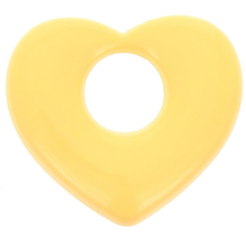 Pendentif coeur en laiton 16x18 mm - Jaune x1
