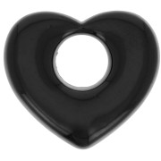 Pendentif coeur en laiton 16x18 mm - Noir x1|raw }}