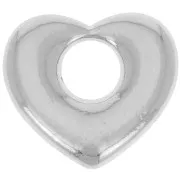 Pendentif coeur en laiton 16x18 mm - Argenté x1