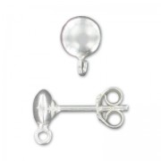 Clous d'oreilles demi-boule 6 mm en Argent 925 x2