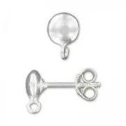 Clous d'oreilles demi-boule 6 mm en Argent 925 x2