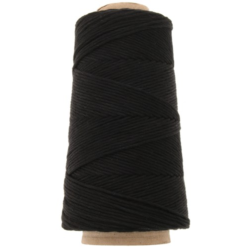 Bobine de cordon coton macramé Organic Cotton Détox XL peigné - Noir x200 m