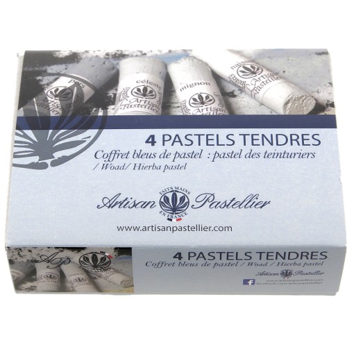 Coffret de 4 pastels tendres - Bleus de pastel - Pastel des teinturiers x1
