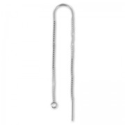 Chaines d'oreilles traversantes maille Vénitienne 50+55 mm en Argent 925 x2|raw }}