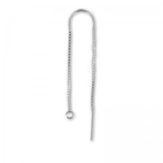 Chaines d'oreilles maille Vénitienne traversantes 40+55 mm en Argent 925 x2|raw }}