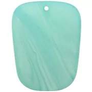 Pendentif trapèze en résine translucide - 28x22 mm - Marbré Bleu caraïbe x1