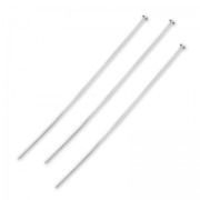 Clous tête plate 60x0.6 mm en Argent 925 x10