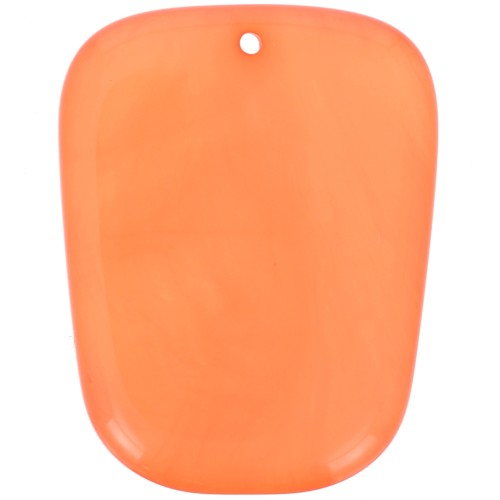 Pendentif trapèze en résine translucide - 28x22 mm - Marbré Corail x1