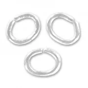 Anneaux ouverts ovales  5x4x0.7 mm en Argent 925 x50