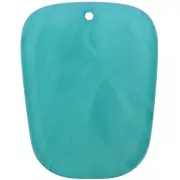 Pendentif trapèze en résine translucide - 28x22 mm - Marbré Bleu lagune x1