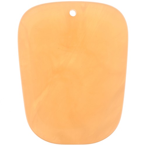 Pendentif trapèze en résine translucide - 28x22 mm - Marbré Orangé x1