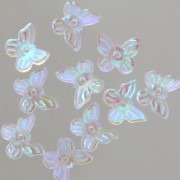 Perles forme papillon 9.5x11 mm - Transparent effet AB x10