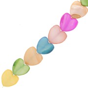 Perles coeurs en nacre teintée 11 mm - Multicolore x39cm|raw }}