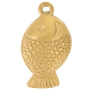 Breloque poisson 18x10 mm Acier inoxydable 316L - Doré x1