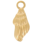 Pendentif coquillage 22x9 mm - Acier inoxydable 316L - Doré x1