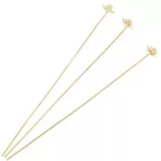 Clous tête fleur 50x0.5 mm - Doré x10