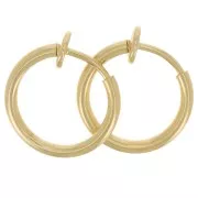 Mini créoles clips - Pour oreilles non percées 13 mm - Doré x2