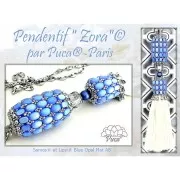 Perles en verre Samos® par Puca® 7x5 mm - Blue Opal x10g
