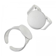 Bague plateau 14 mm argenté x1