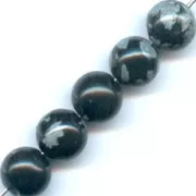 Perles rondes en pierre gemme Obsidienne Mouchetée 10 mm x5