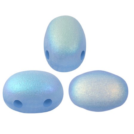 Perles en verre Samos® par Puca® 7x5 mm - Blue Opal Mat AB x10g