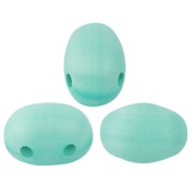 Perles en verre Samos® par Puca® 7x5 mm - Blue Green Opal Mat x10g|raw }}