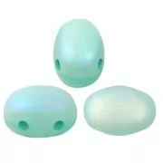 Perles en verre Samos® par Puca® 7x5 mm - Blue Green Opal Mat AB x10g