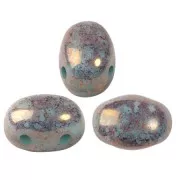 Perles en verre Samos® par Puca® 7x5 mm - Blue Green Opal Bronze x10g