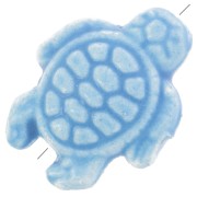 Perle tortue en céramique 19x15 mm - Bleu x1