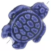 Perle tortue en céramique 19x15 mm - Bleu Foncé x1