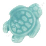 Perle tortue en céramique 19x15 mm - Turquoise x1