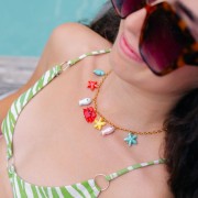 Perle tortue en céramique 19x15 mm - Turquoise x1