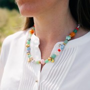 Perles trèfles en céramique 12 mm - Multicolore x10