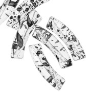 Perles tube incurvé en acrylique transparent 32x8 mm - Tacheté Noir x6|raw }}