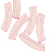 Perles tube incurvé en acrylique transparent 32x8 mm - Rose clair x6|raw }}