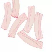 Perles tube incurvé 32x8 mm en acrylique transparent - Rose clair x6