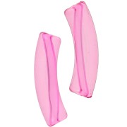 Perles tube incurvé en acrylique transparent 32x8 mm - Rose x6