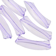 Perles tube incurvé en acrylique transparent 32x8 mm - Violet x6|raw }}