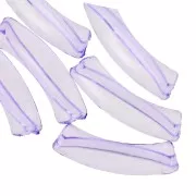 Perles tube incurvé 32x8 mm en acrylique transparent - Violet x6