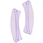 Perles tube incurvé 32x8 mm en acrylique transparent - Violet x6