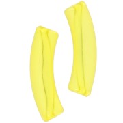 Perles tube incurvé 32x8 mm en acrylique transparent - Jaune x6