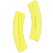 Perles tube incurvé 32x8 mm en acrylique transparent - Jaune x6